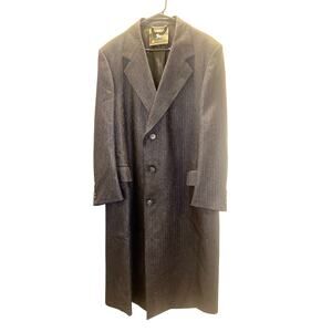Vintage Hart Schaffner Marx Herringbone Tweed Wool Overcoat Union USA Mens 44L